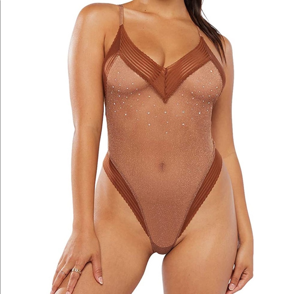 New! Savage by Fenty. Garden of Eden Glissenette Teddy. Color: Nude Freckle.